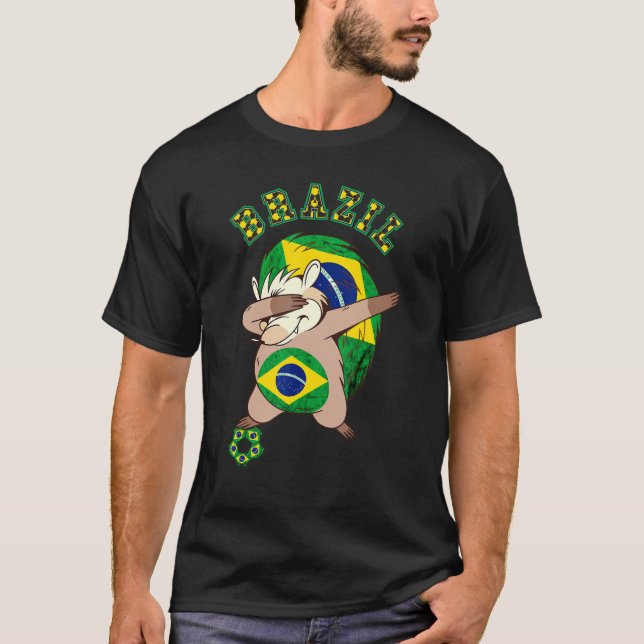 Camiseta Brasil: Hedgehog Jugador Brasileño De Bolas De Fút (Anverso)