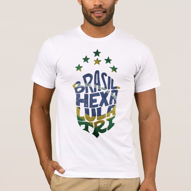 Camiseta Brasil Hexa Lula Tri world cup (Anverso)