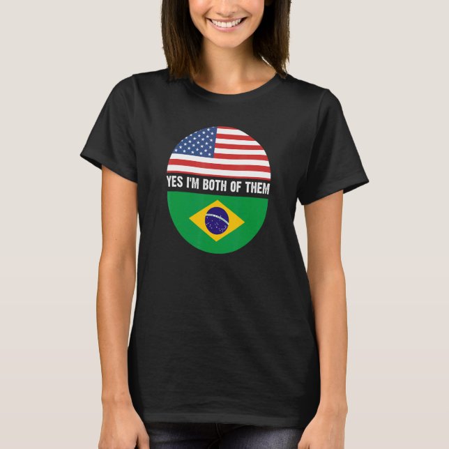Camiseta Brasil: hombres bandera de Brasil mujeres (Anverso)