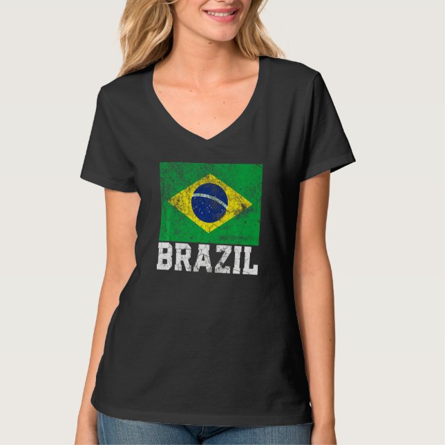 Camiseta Brasil: La bandera brasileña del orgullo desciende (Anverso)