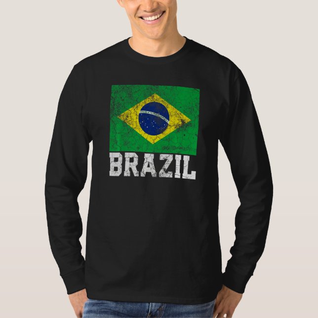 Camiseta Brasil: La bandera brasileña del orgullo desciende (Anverso)