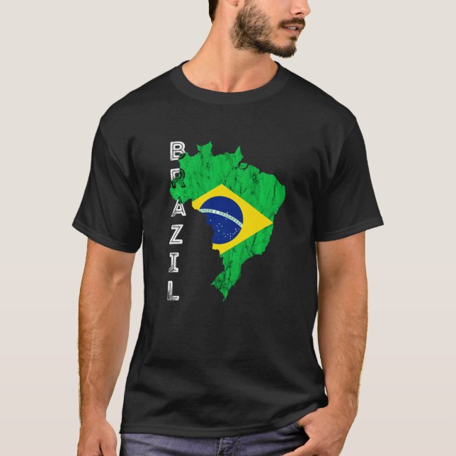 Camiseta Brasil Mapa bandera brasileña Brasil Brazili brasi (Anverso)