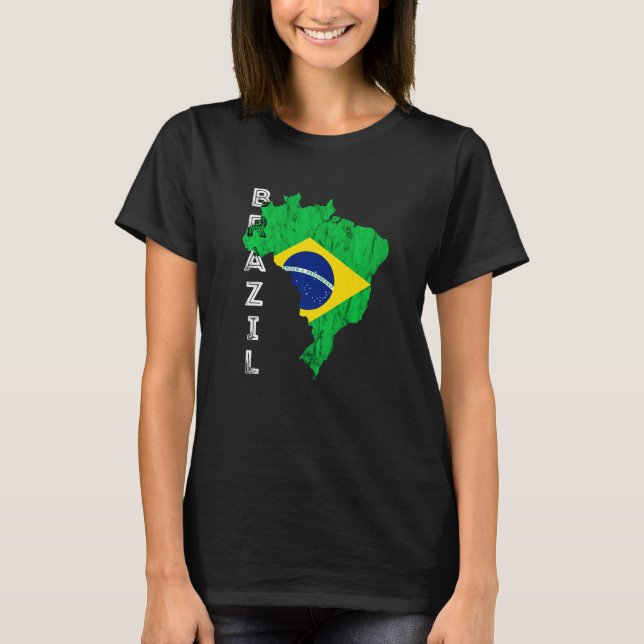 Camiseta Brasil Mapa bandera brasileña Brasil Brazili brasi (Anverso)