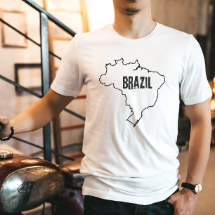 Camiseta Brasil Mapa Camisas Camisas Brasileñas Forma Camis