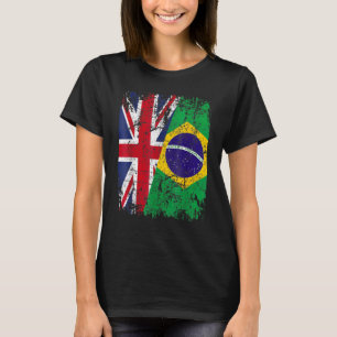 Camiseta BRASIL Medio BANDERA de Amistad BRITÁNICO REINO UN