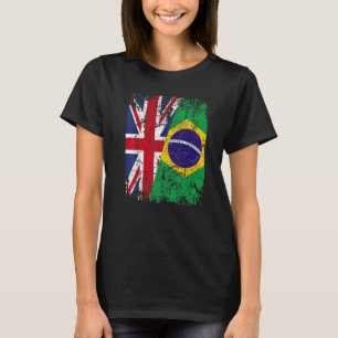 Camiseta BRASIL Medio BRITAIN UK Bandera de Amistad BRASILE