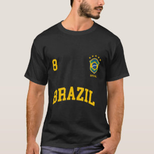 Camiseta Brasil Número 8 Deportes del equipo de fútbol bras