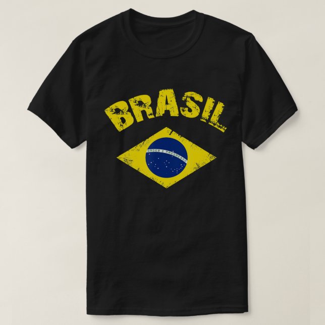 Camiseta Brasil: Patriótico de la bandera nacional brasileñ (Diseño del anverso)