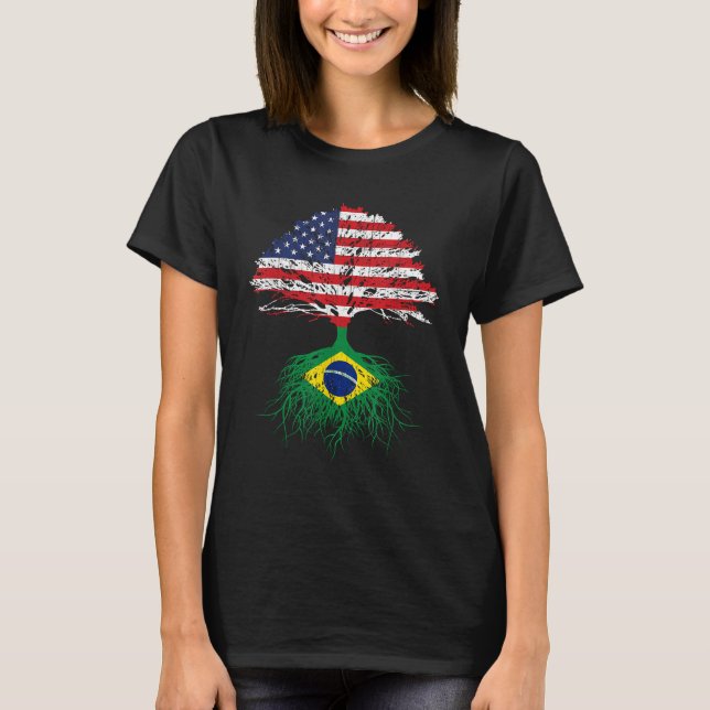 Camiseta Brasil Rota La Crección Estadounidense Para Hombre (Anverso)