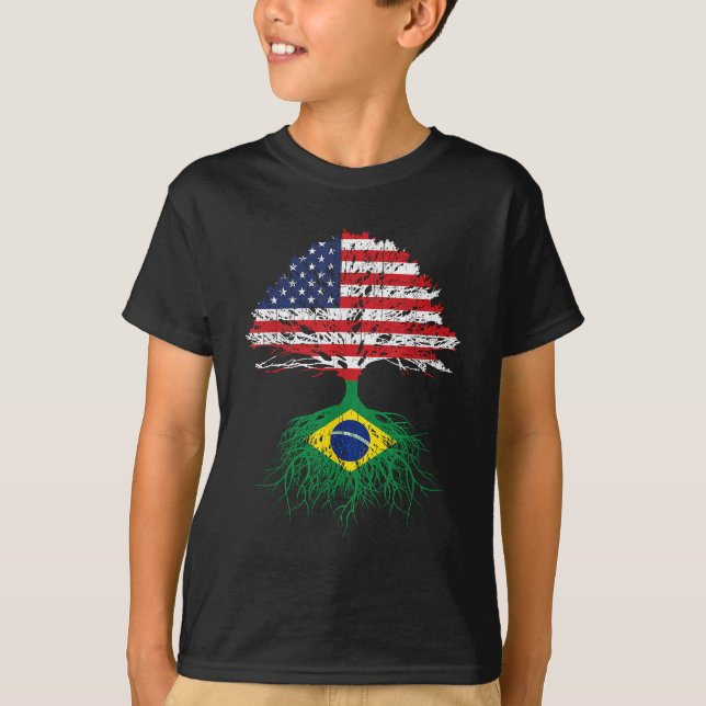 Camiseta Brasil Rota La Crección Estadounidense Para Hombre (Anverso)