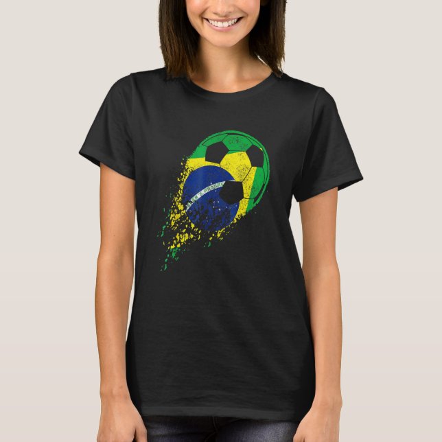 Camiseta Brasil Soccer Brazil Brasilian Flag Pride Soccer P (Anverso)