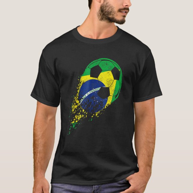 Camiseta Brasil Soccer Brazil Brasilian Flag Pride Soccer P (Anverso)