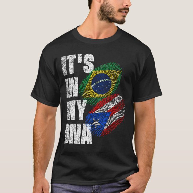 Camiseta Brasil Y Puerto Rico Mezclan Patrimonio De La Band (Anverso)