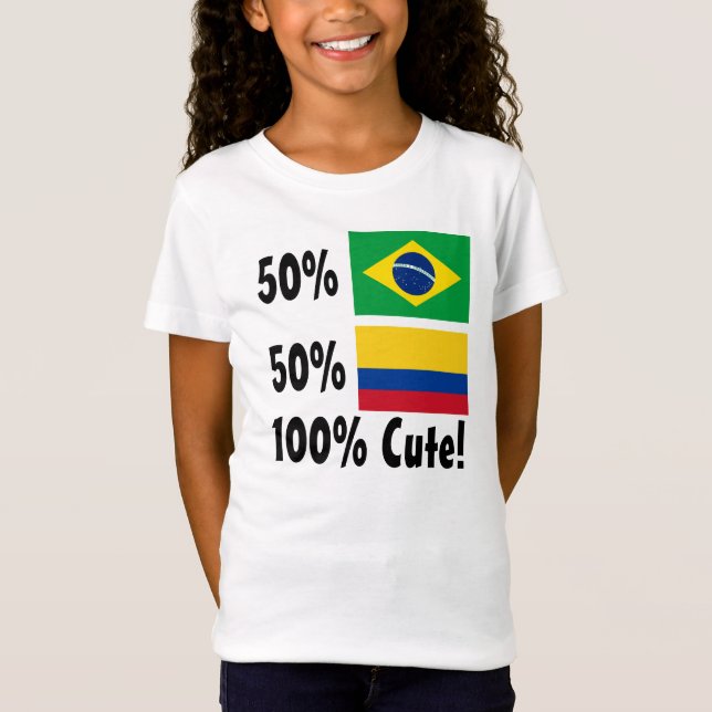 Camiseta Brasilen@o del 50% el 50% el 100% colombiano lindo (Anverso)