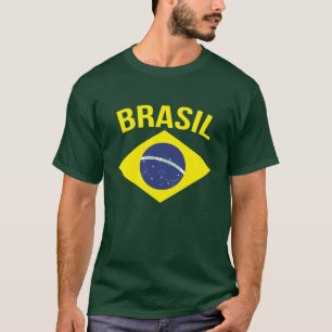 Camiseta brasileña simple del verde de la bandera