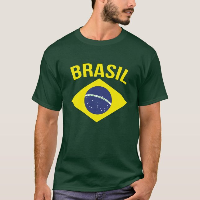 Camiseta brasileña simple del verde de la bandera (Anverso)