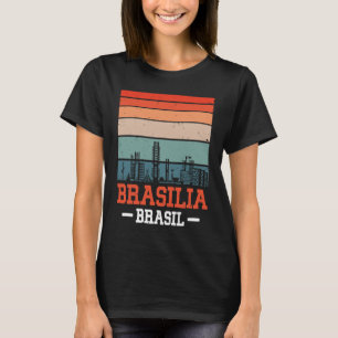 Camiseta Brasilia Brasil Retro Vintage Sunset Skyline Brasi