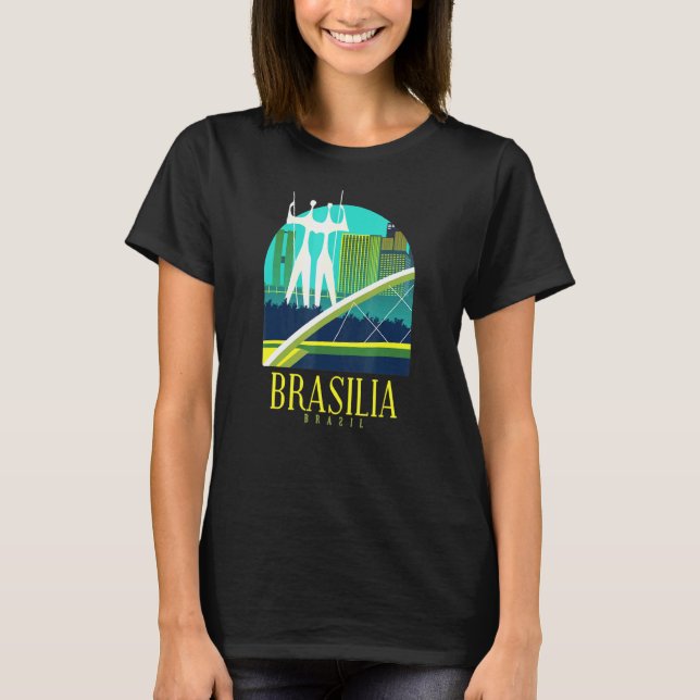 Camiseta Brasilia Brasil Skyline Brasileros (Anverso)
