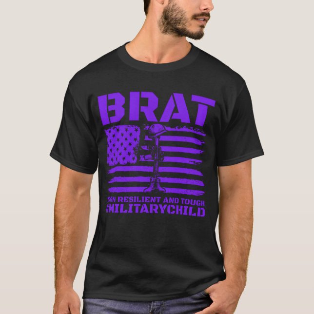 Camiseta BRAT Born Resilient Andough MilitaryChildmilit boy (Anverso)