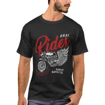 Brat Rides Personalizado Motocicletas T-Shirt