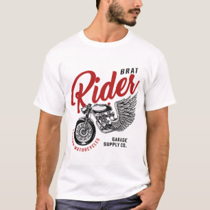 Camiseta Brat Rides Personalizado Motocicletas T-Shirt