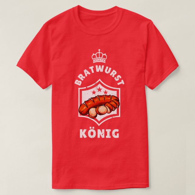 Camiseta Bratwurst Knig Grill Liebhaber Mner (Diseño del anverso)