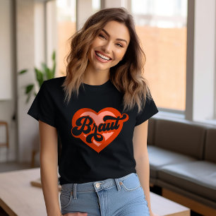 Camiseta Braut Und Team Braut Bachelorette Retro Herz