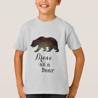Camiseta Brave como tipografía de la acuarela del oso