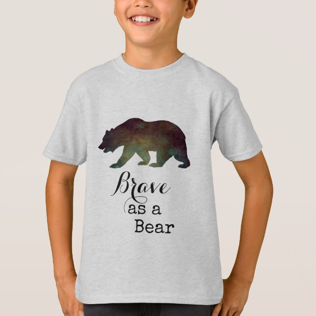 Camiseta Brave como tipografía de la acuarela del oso (Anverso)