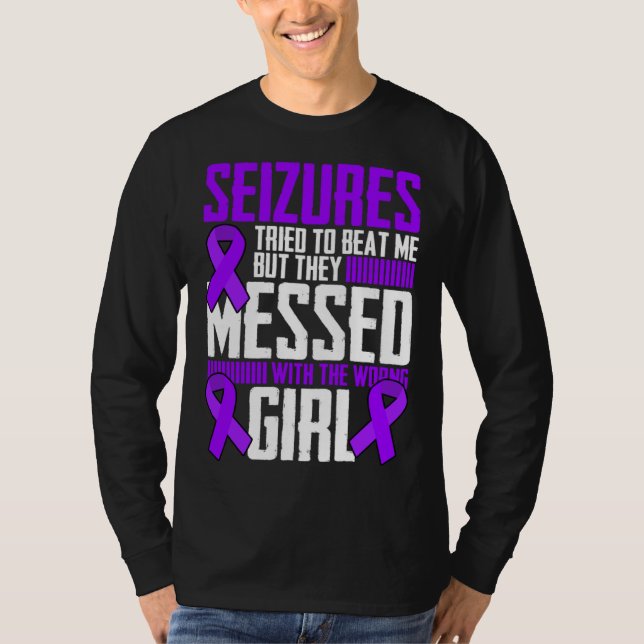 Camiseta Brave Girl Epilepsy Warrior Saying Epilepsy Awaren (Anverso)