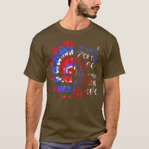 Camiseta Brave Tie Dye Sunflower American Flag Patriotic 4t