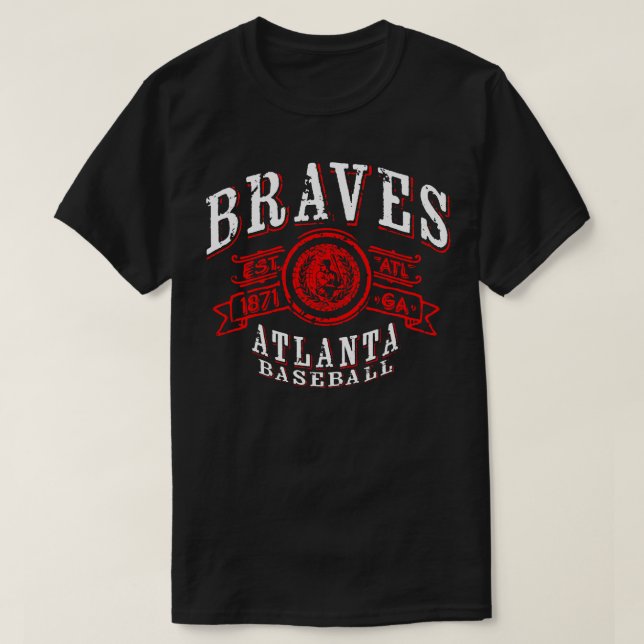 Camiseta Braves Vintage Baseball TShirt (Diseño del anverso)