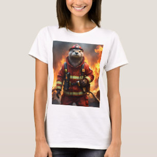 Camiseta **"Braveza Ardiente: La Nutria Bombera"**