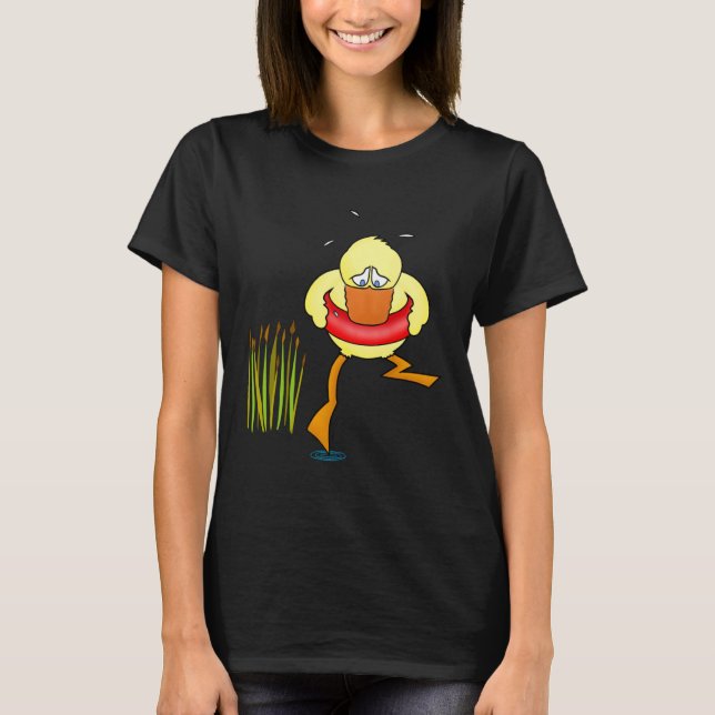 Camiseta Braving the waters cute and  duck bird swimming le (Anverso)