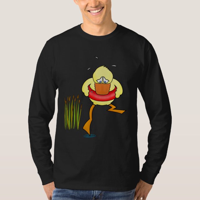 Camiseta Braving the waters cute and  duck bird swimming le (Anverso)
