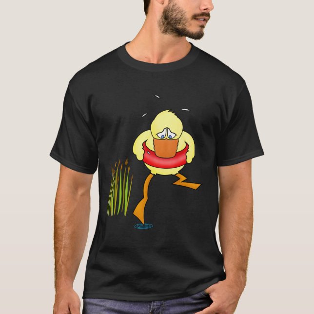 Camiseta Braving the waters cute and  duck bird swimming le (Anverso)