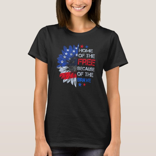 Camiseta Bravo bandera estadounidense vintage Sunflower Pat (Anverso)