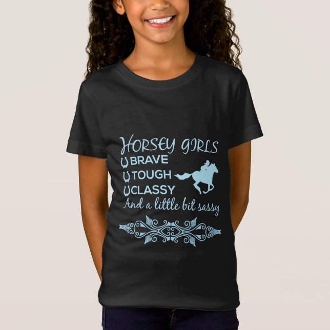 Camiseta Bravo Chica de caballos de clase dura en T-Shir az (Anverso)