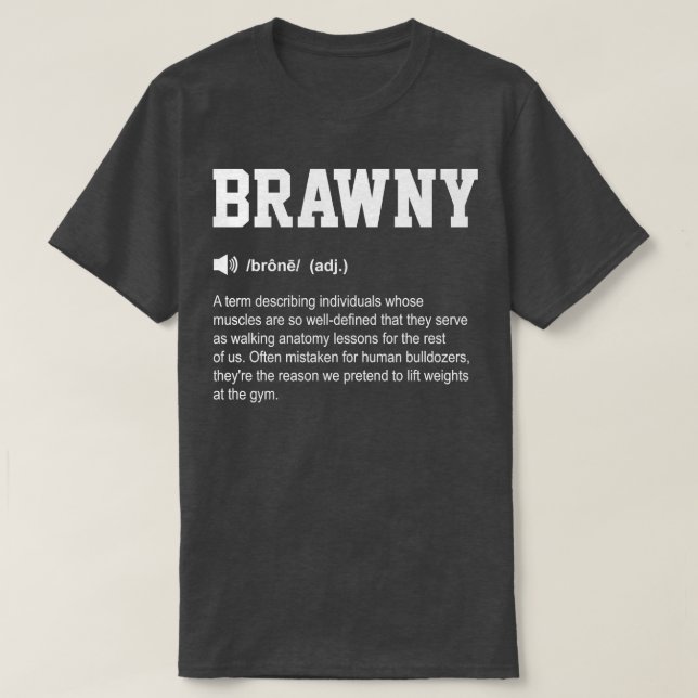 Camiseta Brawny Funny Dictionary Gym Significing (Diseño del anverso)
