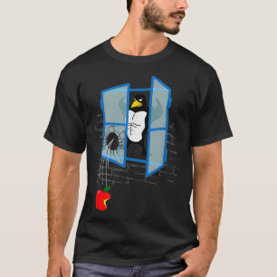 Camiseta Brawny Linu Penguin rompió ventana con amargo