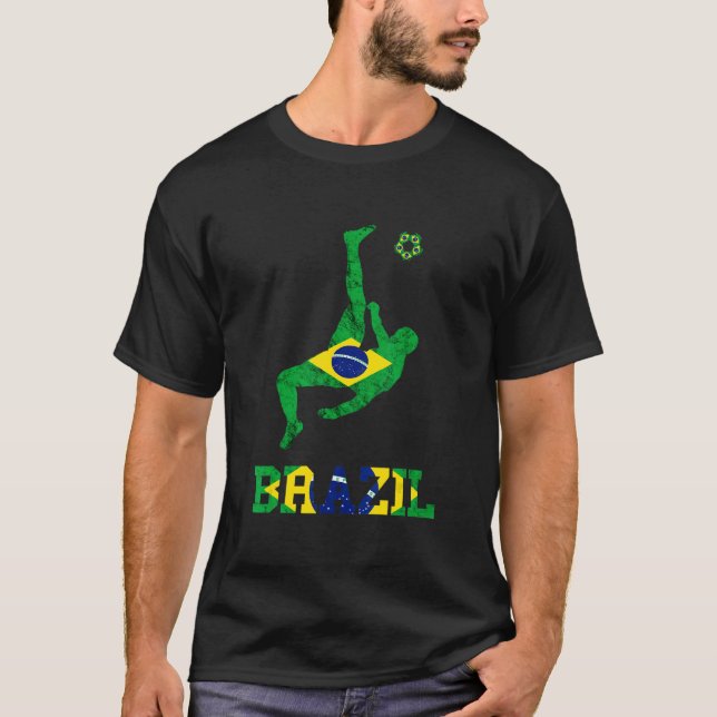 Camiseta Brazil Flag Brazilian Pride Brazilian Football Pla (Anverso)