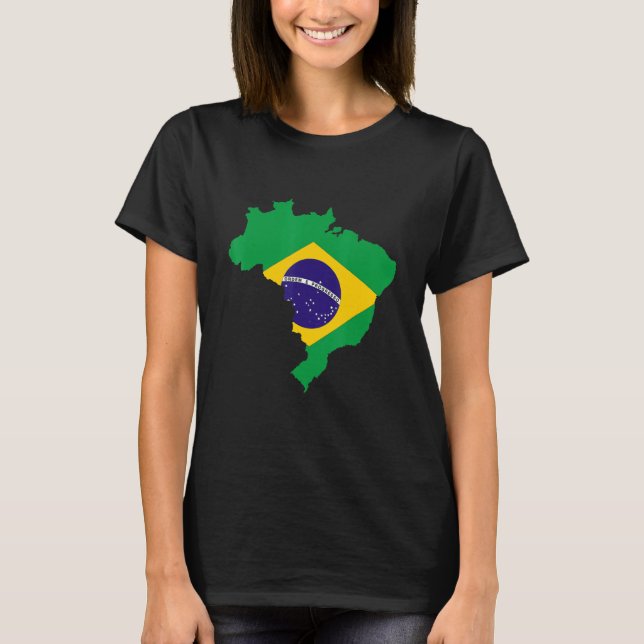 Camiseta Brazil flag in Brazil outline Brazil (Anverso)