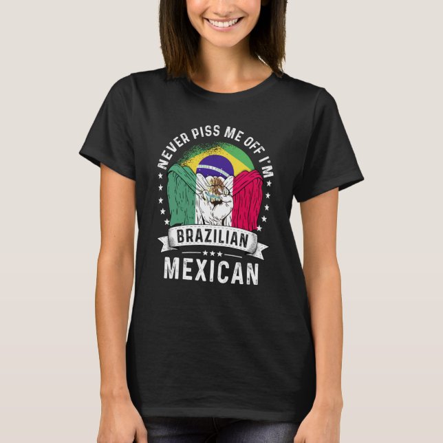 Camiseta Brazil Flag Mexico Grown  Humor Citizen Pride (Anverso)