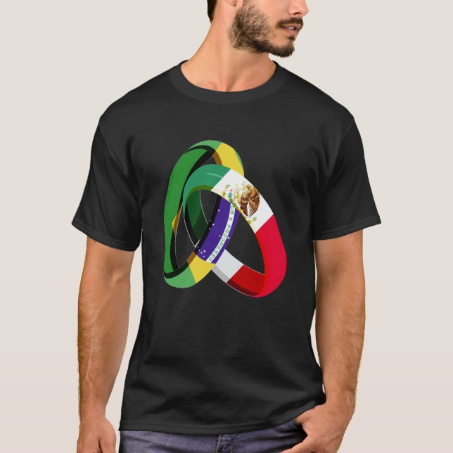 Camiseta Brazil Flag Mexico Grown Ring Marriage Wedding (Anverso)