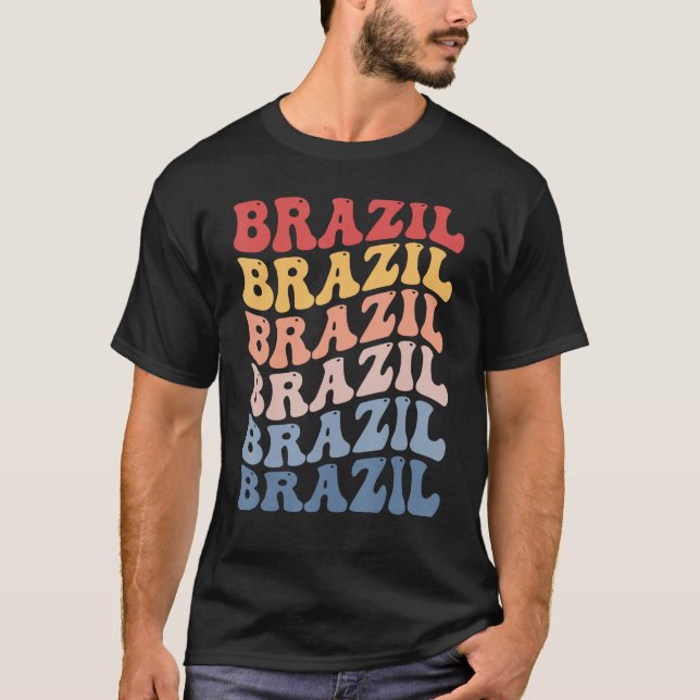 Camiseta Brazil Groovy Retro Brazilian (Anverso)