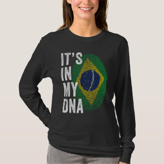 Camiseta Brazil It's In My DNA Brazilian Fingerprint Brazil