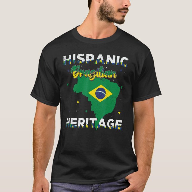 Camiseta Brazilian Brazil National Hispanic Heritage Month  (Anverso)