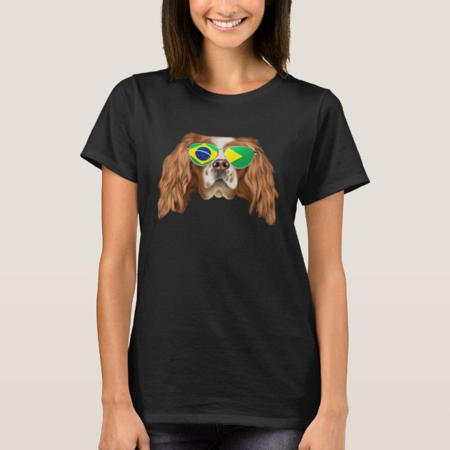Camiseta Brazilian Flag English Toy Spaniel Dog Brazil Pock (Anverso)