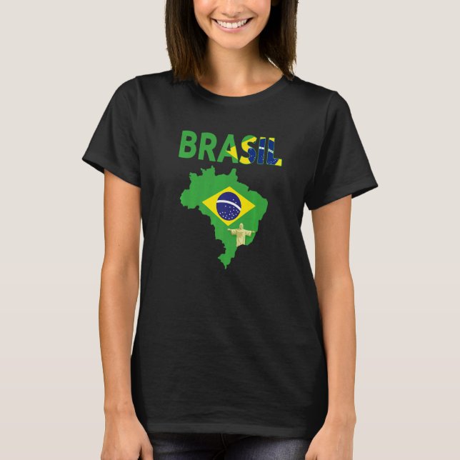 Camiseta Brazilian Flag Idea For Men & Brasil Flag 1 (Anverso)