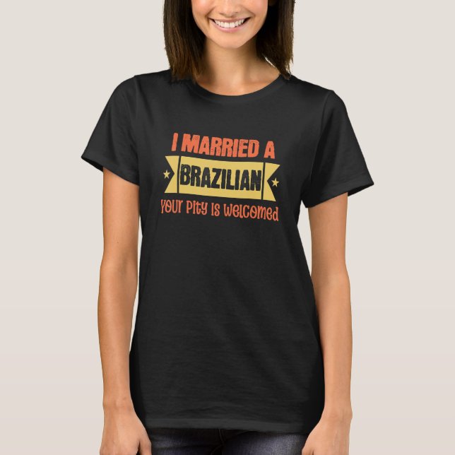 Camiseta Brazilian Husband  Brazilian Wife Cute Brasil (Anverso)